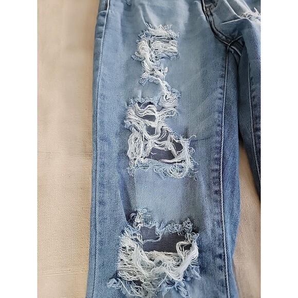 Judy Blue Womens 3 26 28x27 Jeans Boyfriend Distressed Mid Rise Medium Logo EUC - Picture 7 of 16